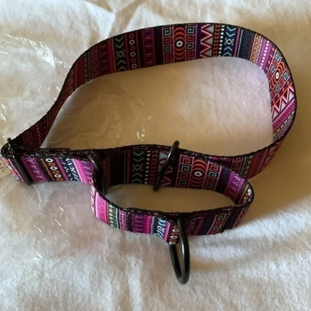 Nwt, Beautiful Dog Collar Tribal Aztec Martin, Multi Color. Size Large